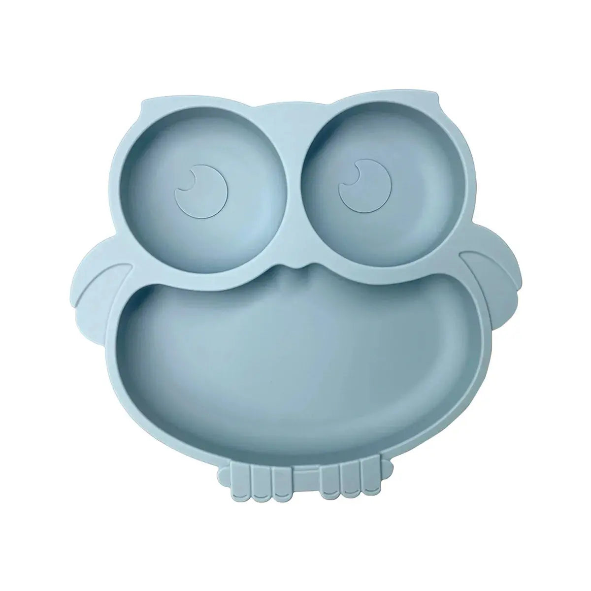 Assiette bébé en silicone avec ventouses - Design hibou - Picnicdouille