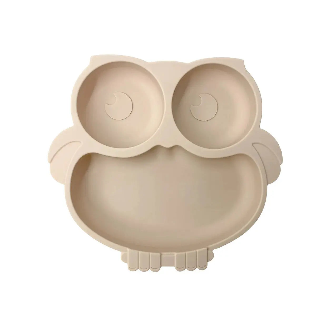 Assiette bébé en silicone avec ventouses - Design hibou - Picnicdouille