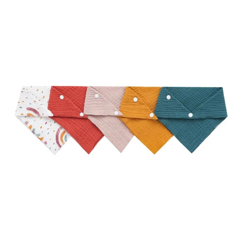 Lot de 5 bavoirs triangulaires bébé polyvalents - Picnicdouille