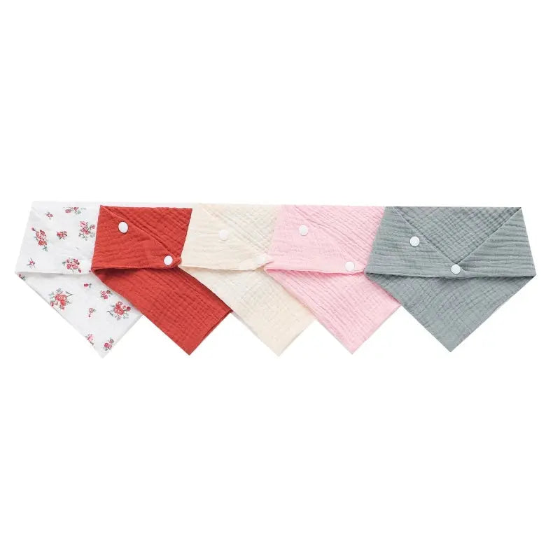 Lot de 5 bavoirs triangulaires bébé polyvalents - Picnicdouille