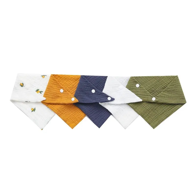 Lot de 5 bavoirs triangulaires bébé polyvalents - Picnicdouille