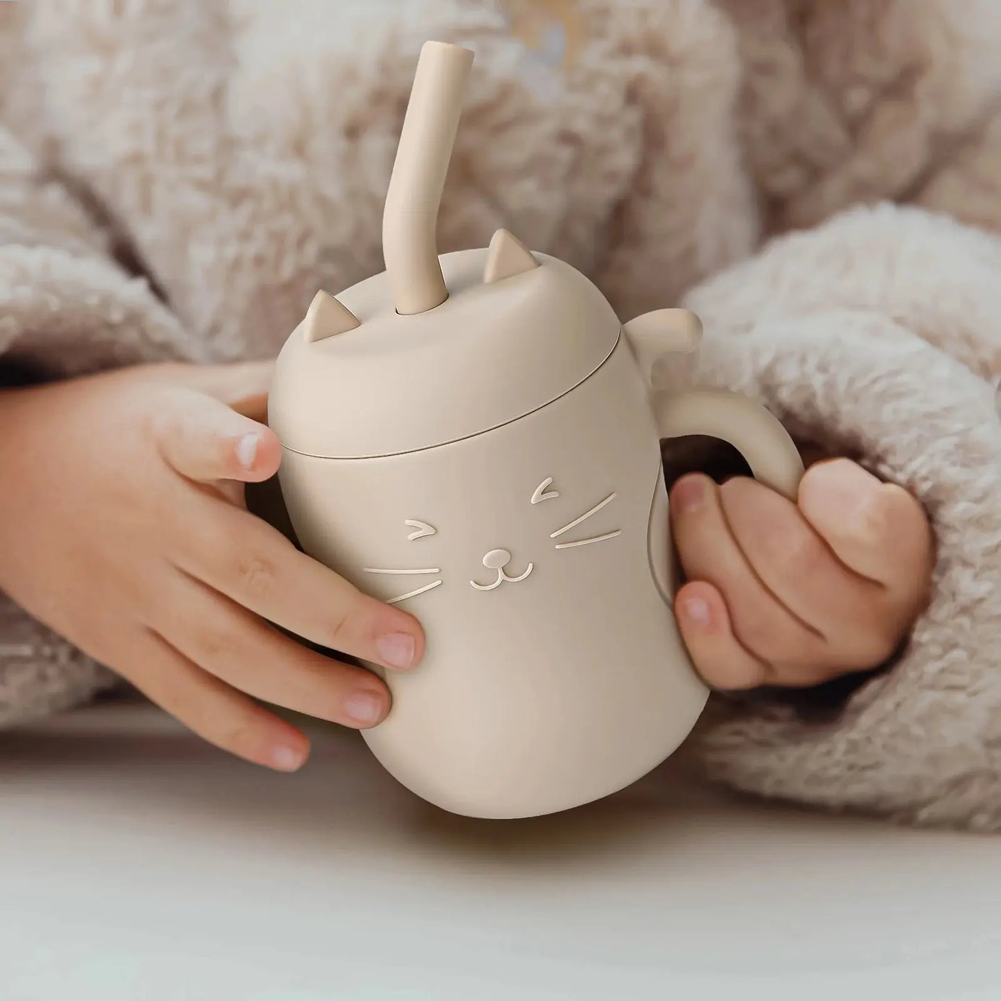 Gobelet anti-fuite pour bébé en silicone - Design chat - Picnicdouille