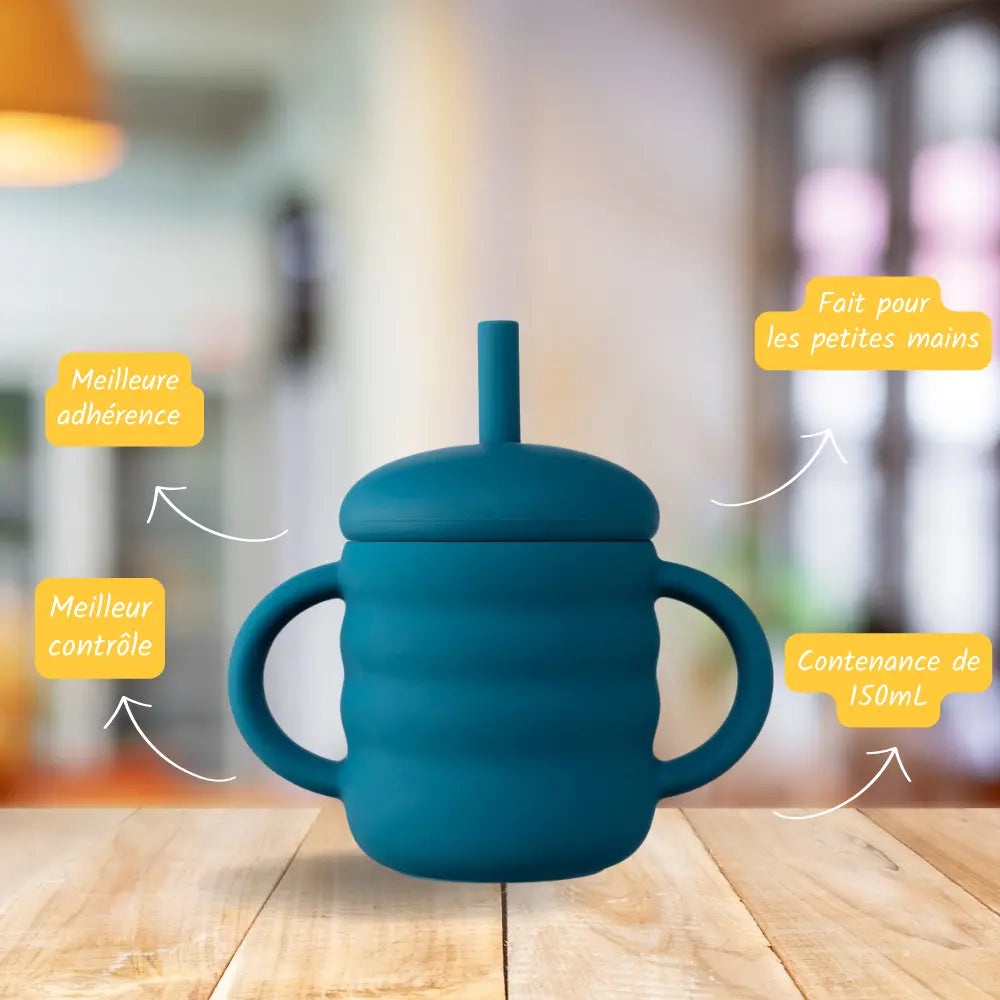 Tasse d'apprentissage anti-fuite en silicone pour enfants - Picnicdouille