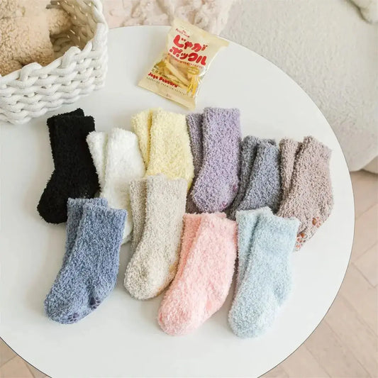 Winter Thick Newborn Socks Coral Fleece Warm Kids Leg Warmers Girls Boys Toddler Soft Baby Autumn Anti-slip Children Plus Stuff Picnicdouille